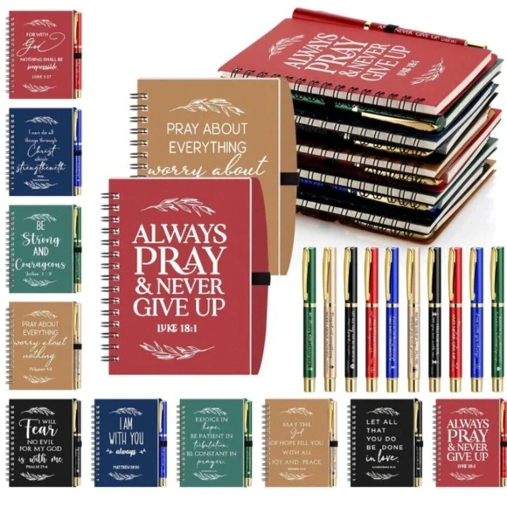 SUPPORT OUR SHOW 10 Piece Christian Notepads and Pen Set (5 Notebooks + 5 Pens)